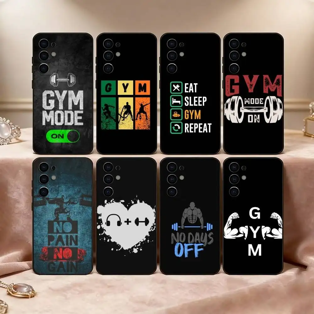 Gym Moode On Phone Case For Samsung S25,S24,S21,S22,S23,S30,Ultra,S20,Plus,Fe,Soft Silicone Black Cover