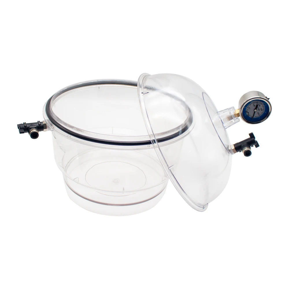 150MM Polycarbonat Kunststoff Vakuum Trockner Labor Dessicator Trockner Vakuum Trocknung Lagerung Doppel Ventil mit Manometer