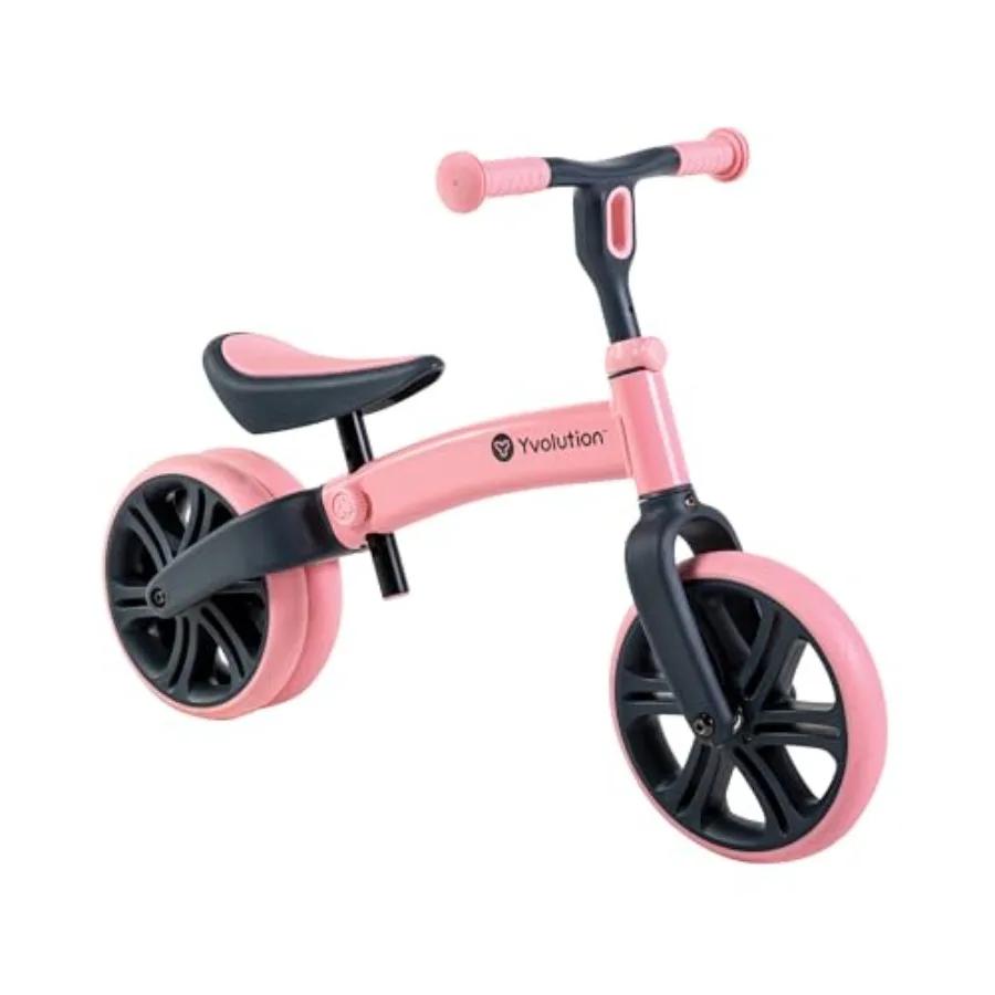 

Детский балансировочный велосипед Y Velo Junior 9 2-в-1 без педалей с двойными задними колесами, регулируемым сиденьем и рулем, для детей от 18 месяцев