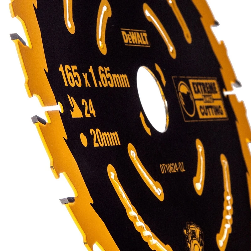 DEWALT DT10624 Woodworking Saw Blade 165mm x 20mm 24T Carpentry Dedicated Cutting Disc Power Tool Accessories