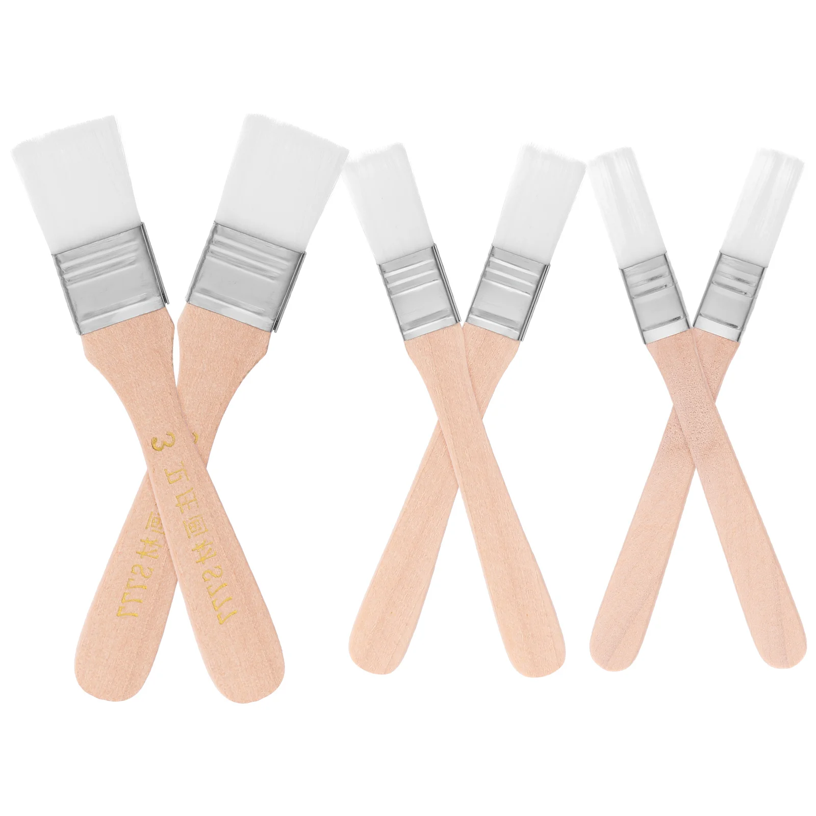 

6pc Nylon Thickened Painting Chip Brush For Adhesives Touchups Durable Smooth Wood Handle High Absorbency Long Lifespan