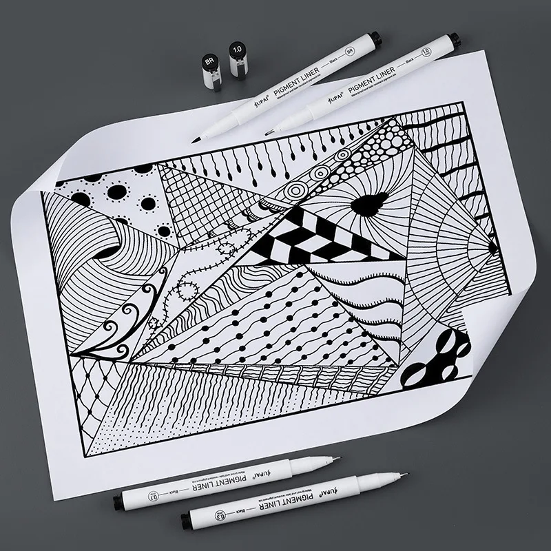 Imagem -06 - Fineliner Preto Micro Canetas Esboço de Arte Ilustração de Desenho Arquitetônico Desenho de Quadrinhos Esboço de Suprimentos de Desenho Manga Pacote 9