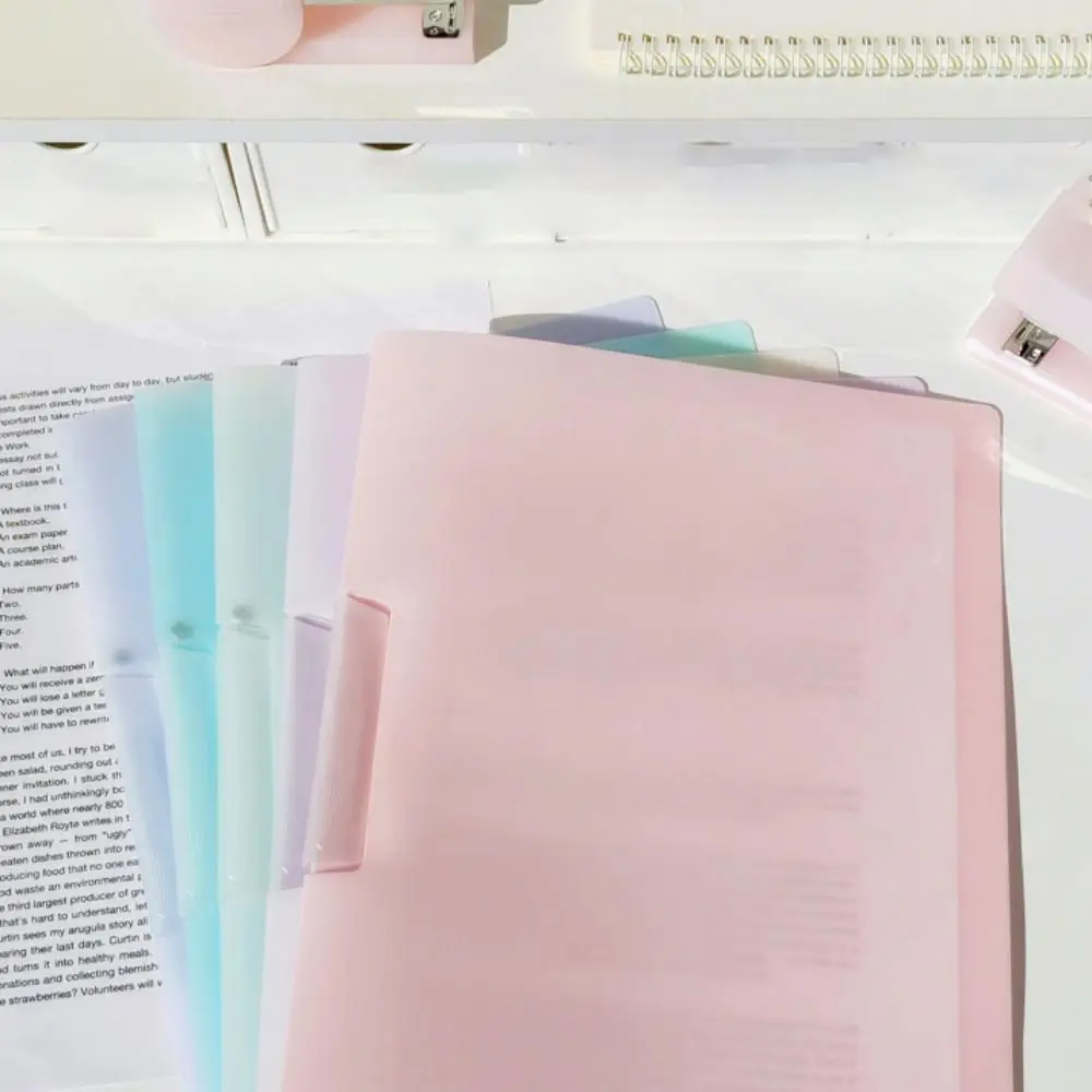 Rotativa A4 Clipboard File Folder, Candy Color, Side Open Contract Clamp, Plastic Loose Leaf File Binder para Alunos e Professores