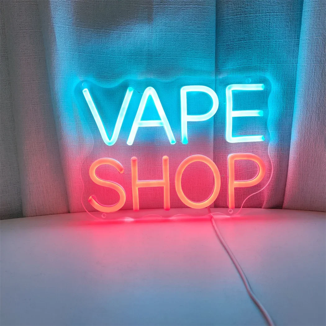 Imagem -04 - Usb Powered Neon Sign Light Loja Vape Presente Ideal Fácil de Usar Homem Caverna Quarto Loja Decoração de Negócios Wall Mount Led Signs