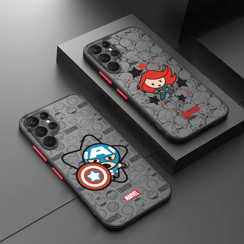 Marvel Hero Cartoon Cute Samsung A72 A54 A53 A52S A34 A32 A33 A24 A23 A22S A02 Lite Frosted Translucent Phone Case