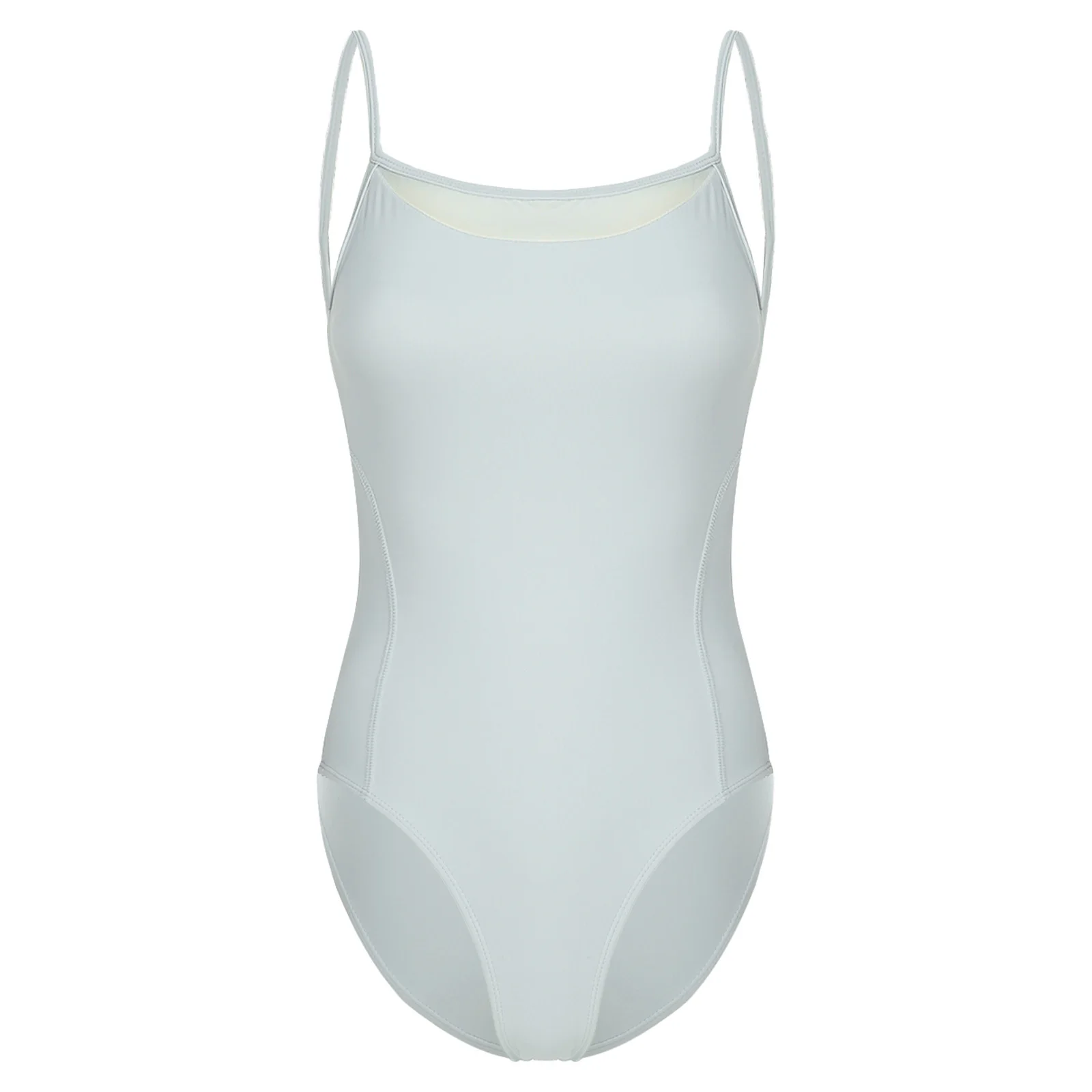 Womens Ballet Dance Leotard with Removable Chest Pads Backless Breathable Mesh Patchwork Sling Bodysuit Professional Dancewear