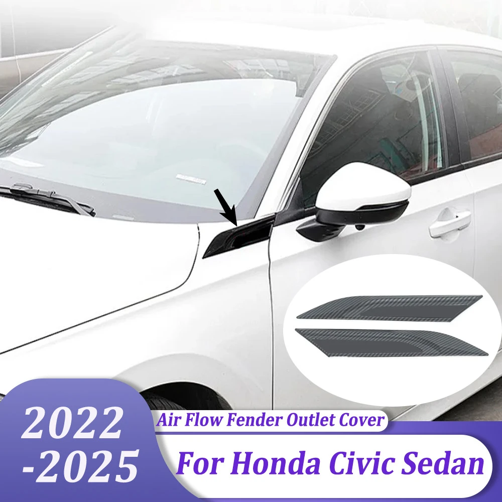 

Боковое вентиляционное отверстие двери, крыло, розетка, накладка на крыло, аксессуары для стайлинга автомобилей для Honda Civic Sedan 2022 2023 2024 2025