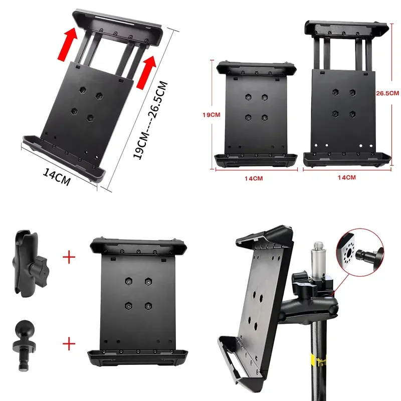 New Black Tablet Holder 190mm-265mm Open Data Collector Cradle Bracket for Surveying Bracket to Data Collector Holder