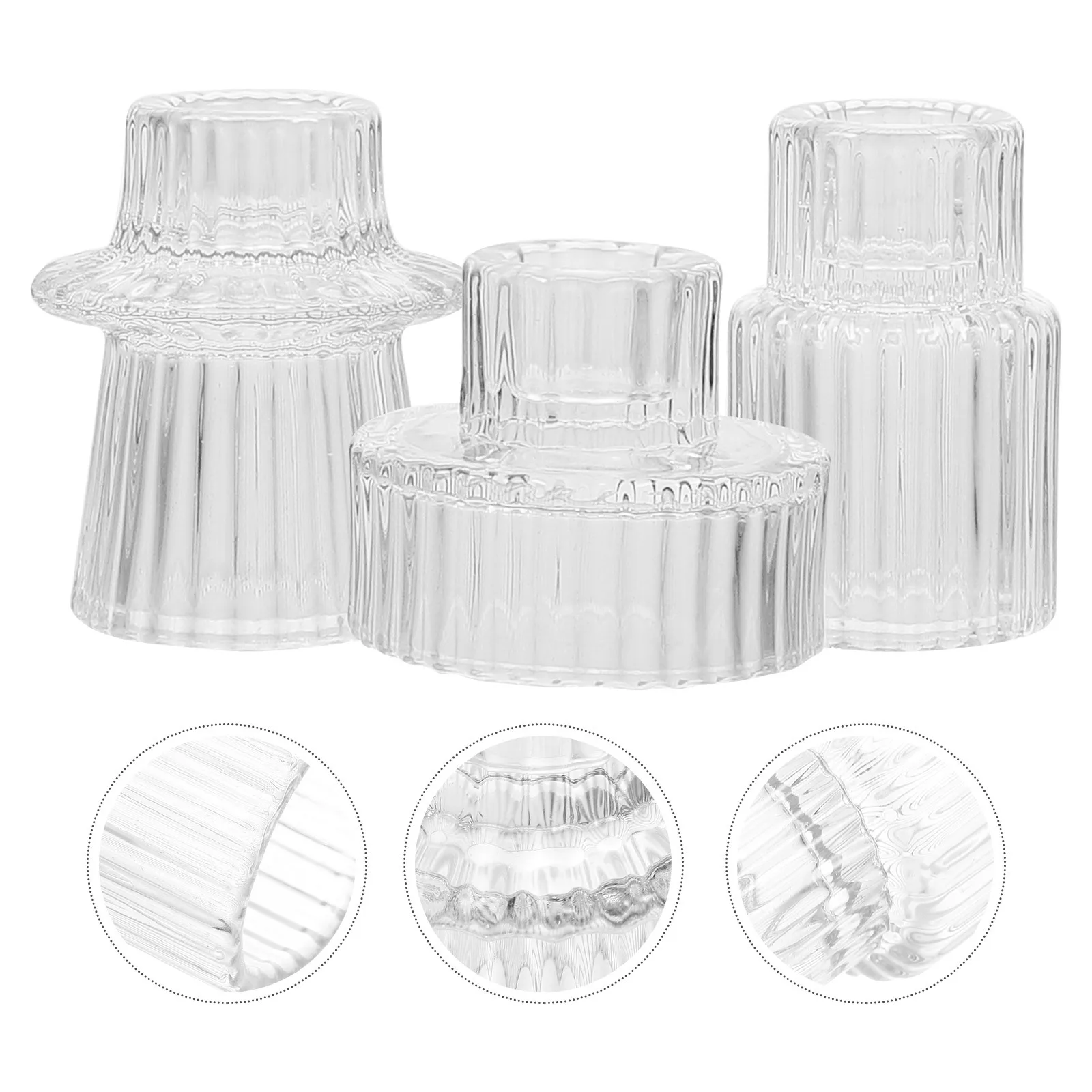 

Holder Vintage Decor Modern Candleholder Fluted Retro Candlestick Taper Holders