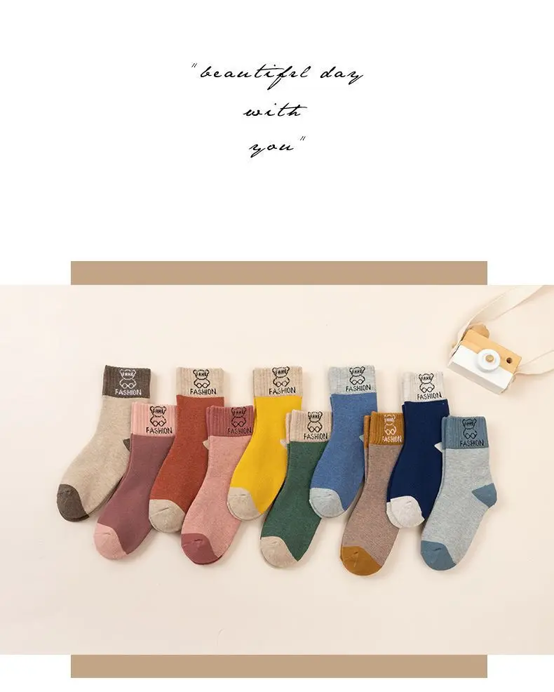 5 Paar dicke, warme Kindersocken für Jungen und Mädchen, weiche, mit Fleece gefütterte, rutschfeste Wintersocken für Kleinkinder – Detail 14