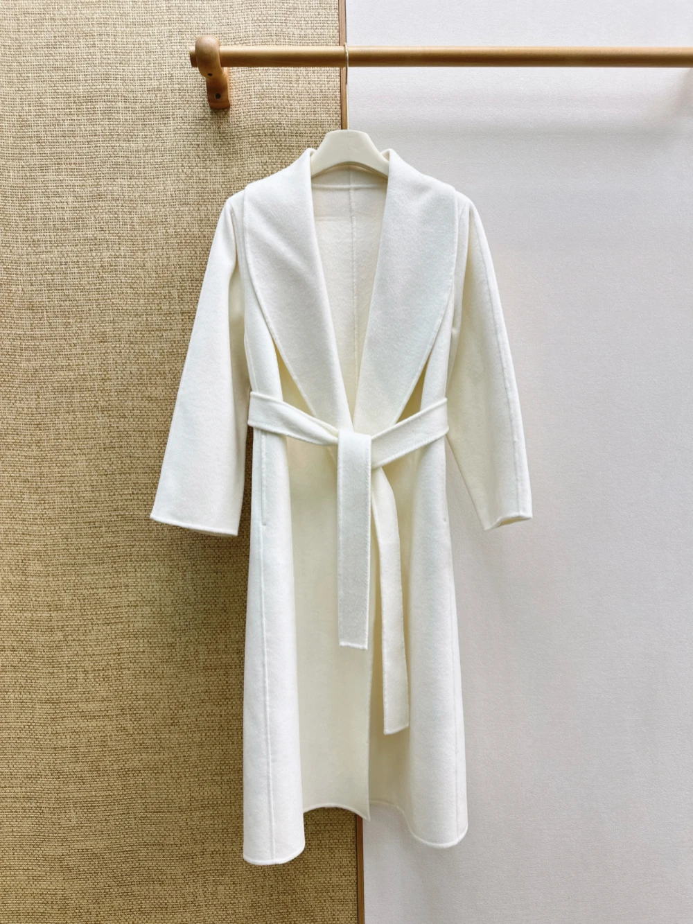 New Autumn Winter Long Double-Faced Wool Coat, Handmade Double Sided Wool Fabric, Elegant & Gentle Style