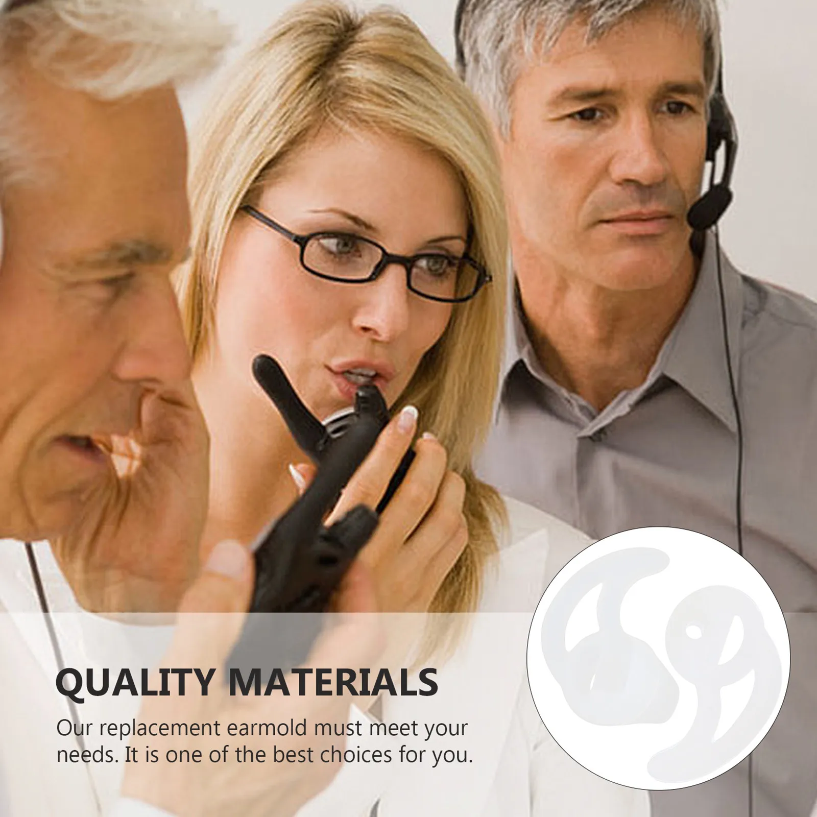 

1Pair Stretch Silicone Ear Mold Fin Earbud Tips for Acoustic Coil Tube Earpiece Two Secure Fit Replacement