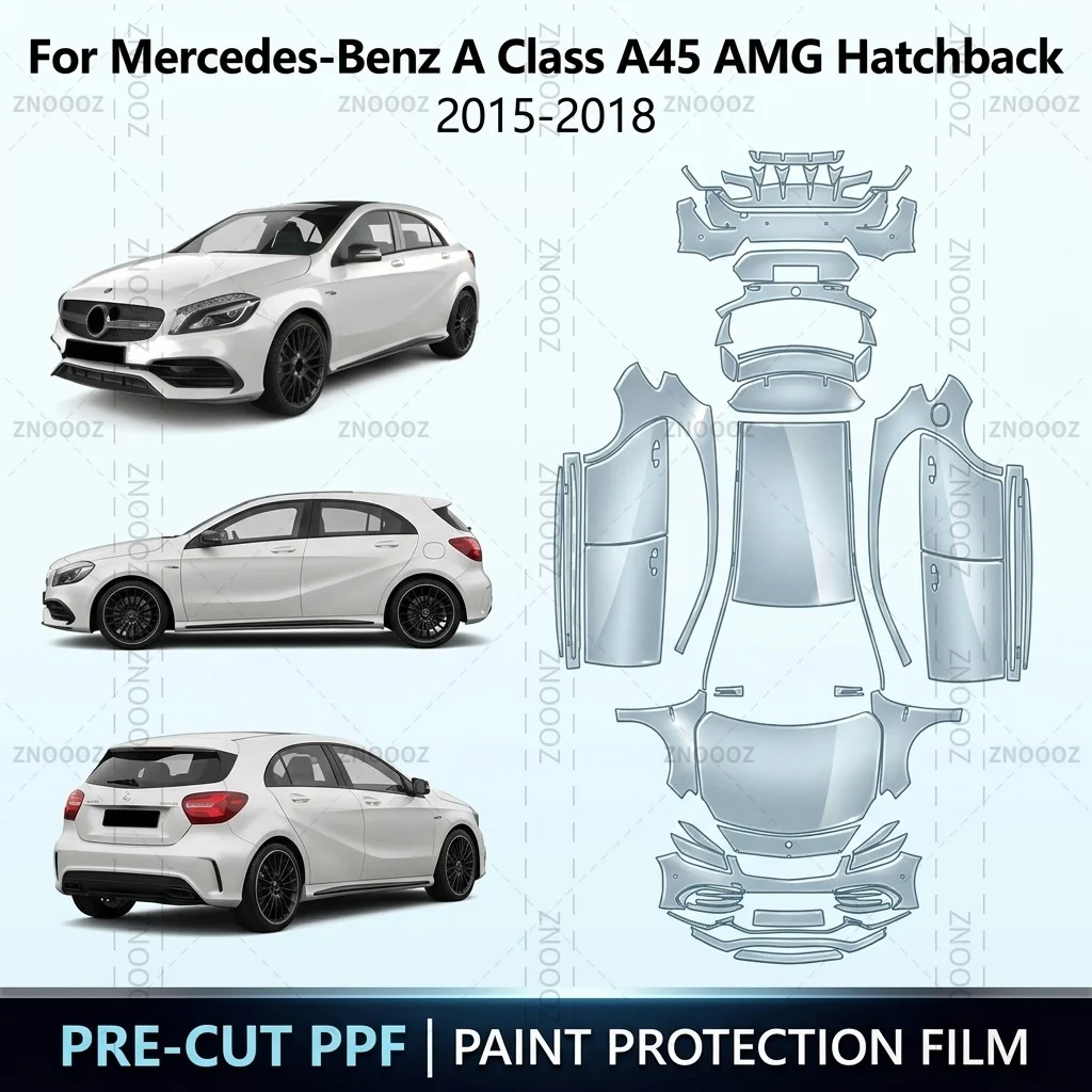For Mercedes-Benz A Class A45 AMG Hatchback 2015-2018 Precut PPF Paint Protection Film Full Vehicle Glossy Clear Matte Black