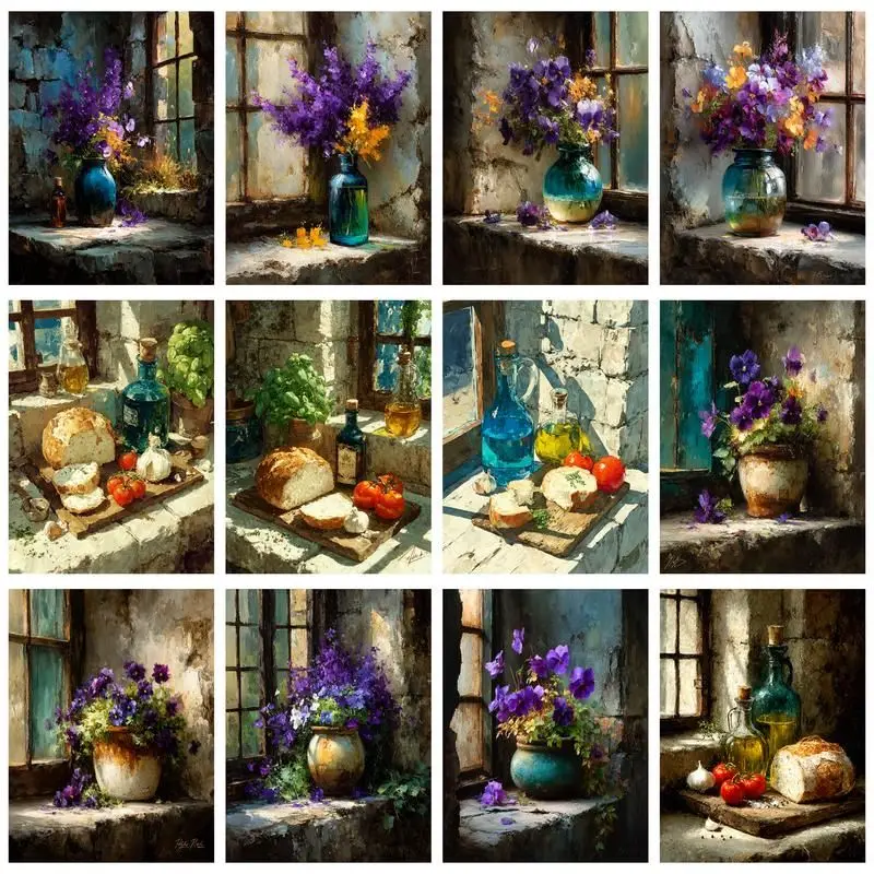 CHENISTORY Painting By Numbers Flower Scenery Drawing On Canvas HandPainted For Adults Picture By Number Home Decor DIY Gift