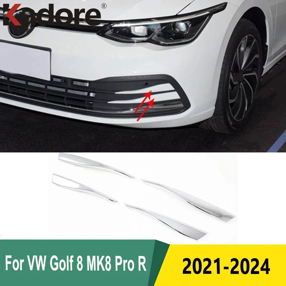 For Volkswagen Golf 8 MK8 Pro R 2021 2022 2023 2024 Chrome Front Foglights Lamp Eyebrow Strip Cover Trim Car Accessories