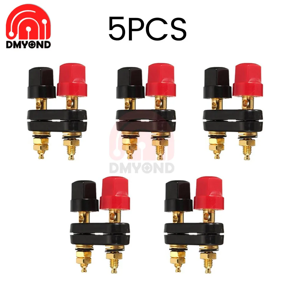 5Pcs/1Pc Banana plugs Couple Terminals Red Black Connector Amplifier Terminal Binding Post Banana Speaker Plug Jack 34mm*40mm