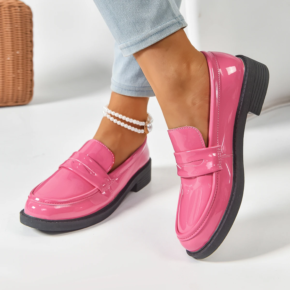Damen-Flachschuhe im britischen Stil, JK-Leder-Schuhe, Sommer-Damen-Loafer, Neu 2026, französische runde Zehenpartie, Büroschuhe für Damen – Detail 13
