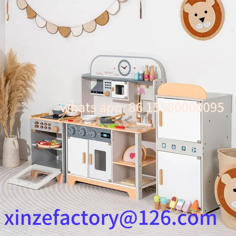 

Be suitable for Wooden Kitchen Cooking Game Set Early Education Enlightenment Toys for Children Pretend Play
