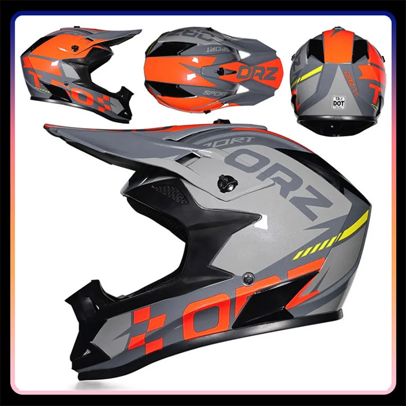 Casco da motocross Dirt Bike omologato DOT Casco integrale da Dirtbike Caschi da moto fuoristrada regolabili per uomo adulto unisex