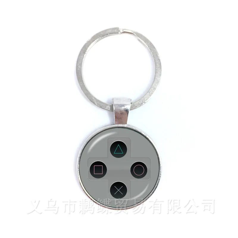 Creative Jewelry Art Picture Keychain Geeky Perfect Gift Idea Men Video Game Controller Man 25mm Glass Dome Keyring
