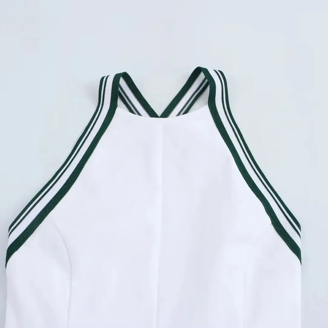 Abiti da donna Mini abito da festa senza maniche con scollo a V a costine a contrasto Elegante Novità in abiti da sera Abbigliamento donna 4661351