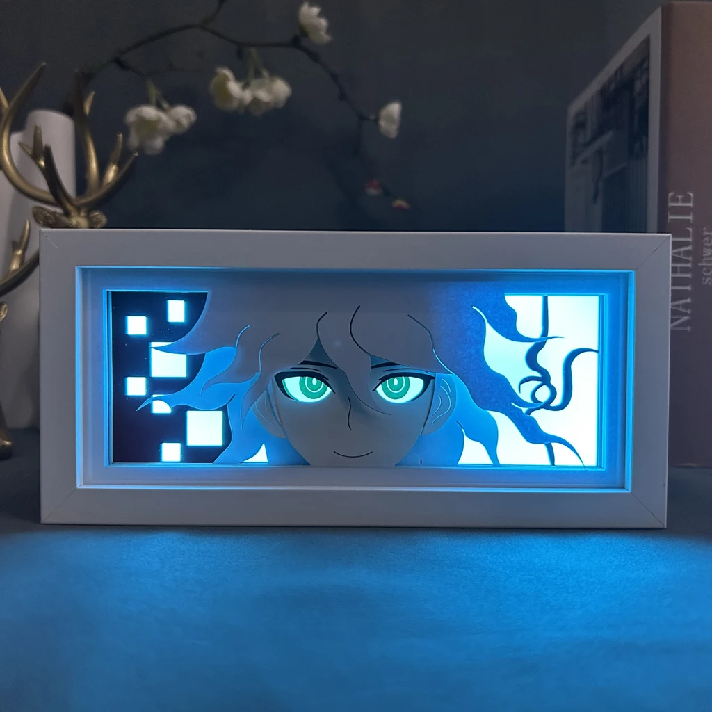 Imagem -03 - Anime Light Box para Decoração do Quarto Manga Shadow Box Desk Table Lamp Manga Light Box Danganronpa Nagito Komaeda Birthday Gift