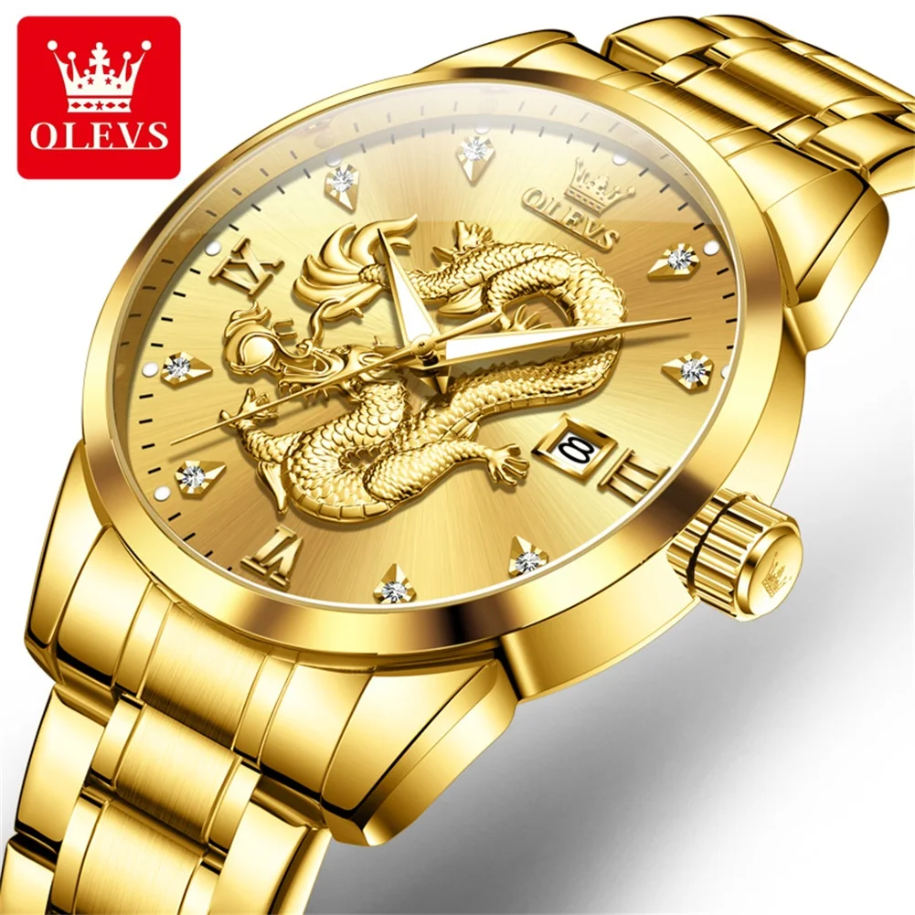 

OLEVS 3619 Man Watch Luxury Original Business Sport Belt Quartz Wristwatches Waterproof Luminous Week Date Watches For Man Gifts