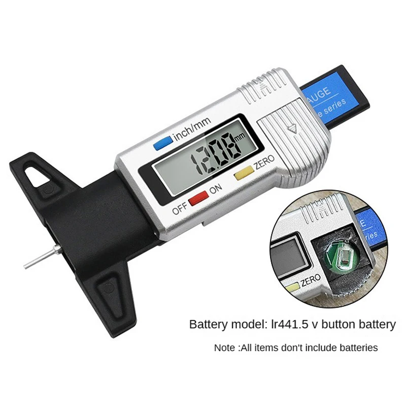 LCD Digital CarTyre Tire Tread Depth Gauge Tire Monitoring System Stainless Steel Caliper Depth Gauge Inspection Measurer Tools