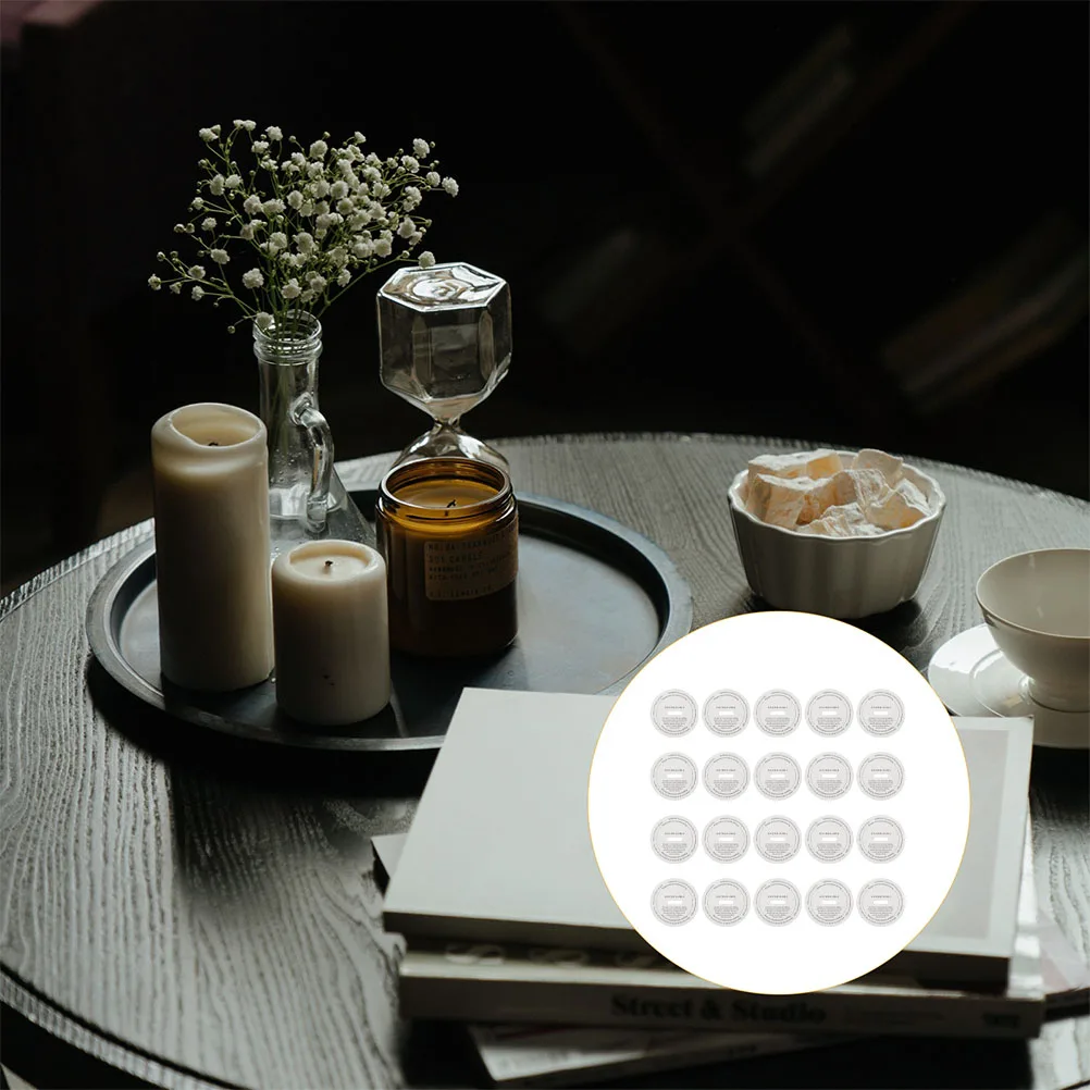 

20pcs Aromatic Labels Dust Protectors For Diy Handmade Scented Candles Metal Jars Decorative Cover Supplies