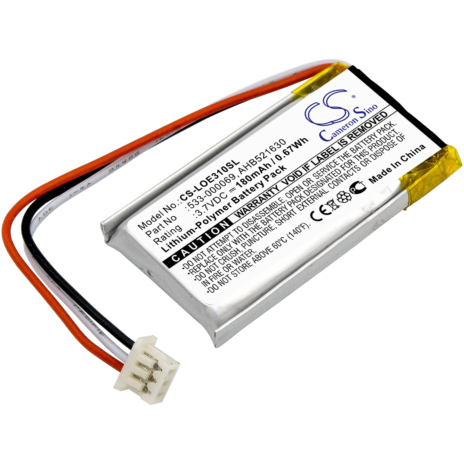 

Li-Polymer Keyboard,Mouse Battery for Logitech, 3.7V, 180mAh, Compatible Models: A-00031, MX Vertical, UE310, UE3500, UE4500