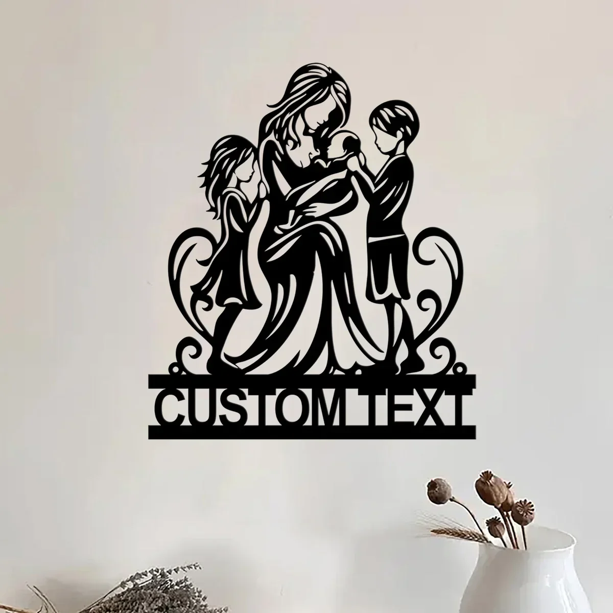 Custom Mother With Children Metal Wall Art, Personalized Tree Of Life Lover Name Sign Home Decor, Mother's Day Gift For Mom Art