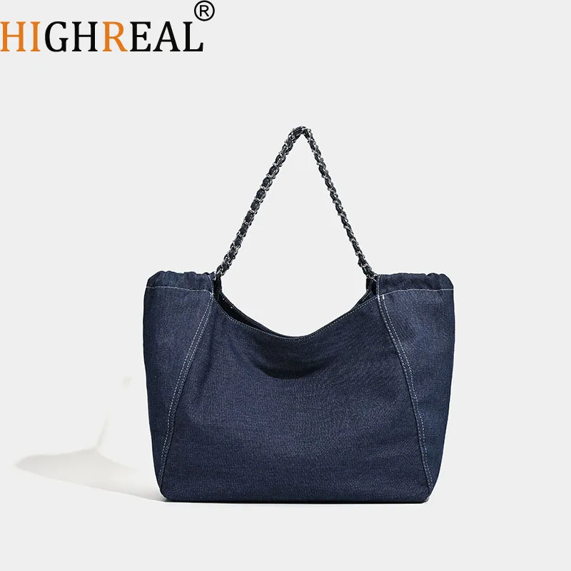 

Large Capacity Denim Tote Bags For Women Luxury Designer Handbags Purses New In Letters With Card Pocket Underarm Shoulder
