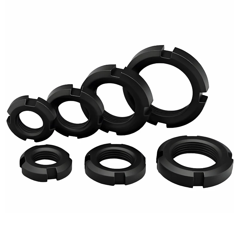 M16 M18 M20 M22 M24 M25 M27 M30 M48~M60 GB812 블랙 카본 스틸 라운드 너트 슬롯 너트 좌나사 네 슬롯 너트