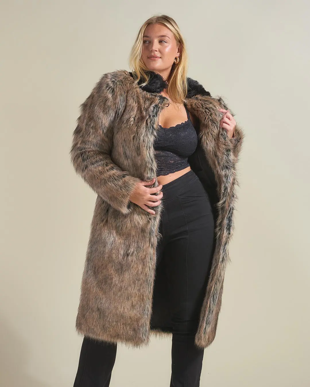 Winter New Fashion Faux fur Coat Women's Fluffy Casual Comfort Long Stand-up Collar Fur Coat