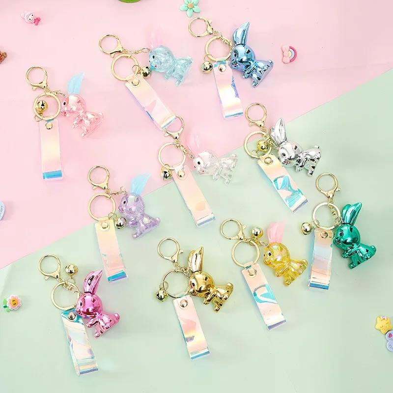 

2025 This Miniso electroplated rabbit key chain pendant, a car key accessory, is a cool, cute and exquisite bag pendant