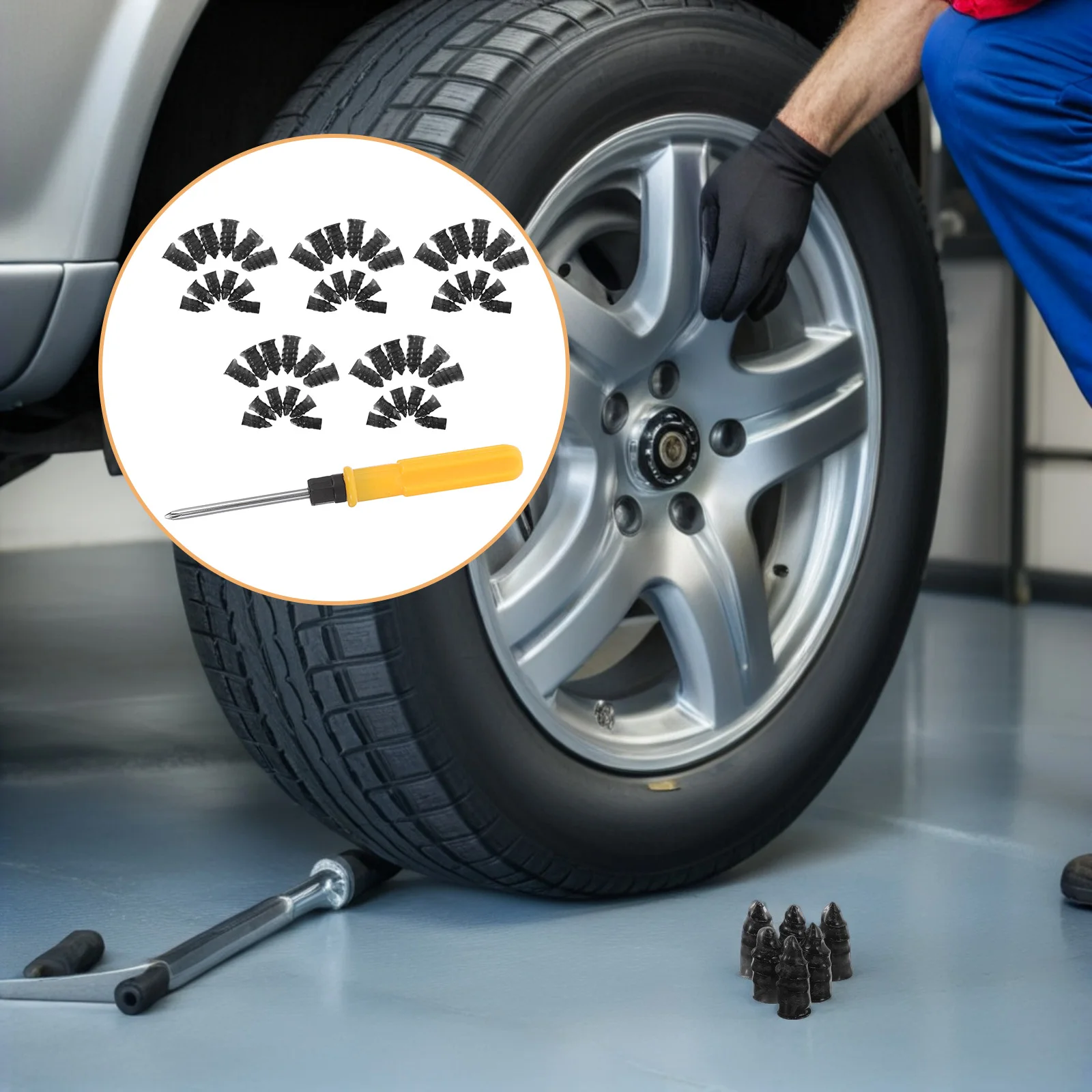 

1Set Tyre Repair Kit Fast Tire Plug Tool Emergency Puncture Solution For Car Motorcycle Tubeless Tires Safety Seal Repair Screws