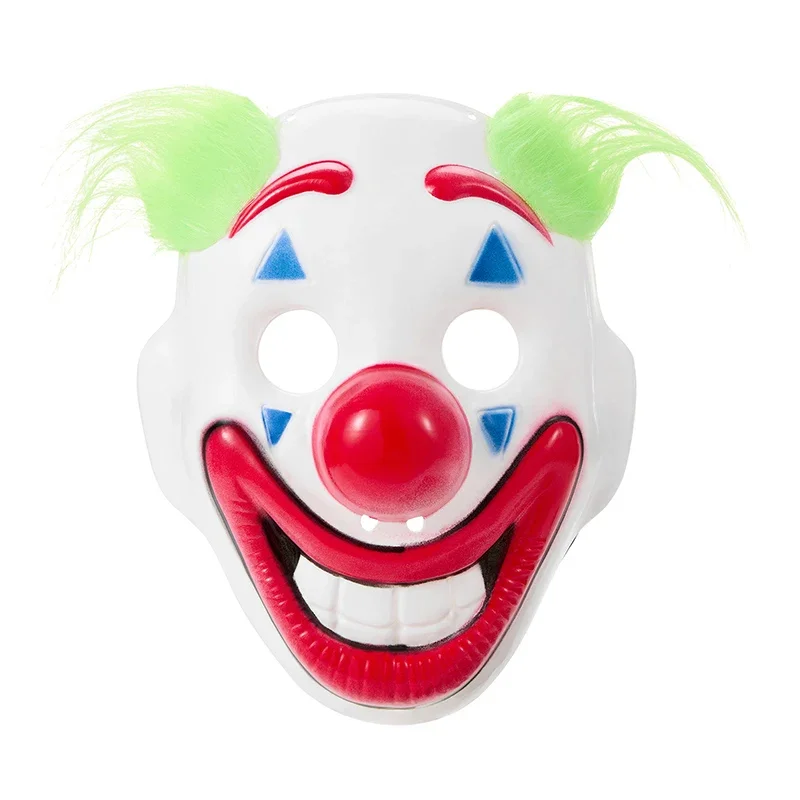 Unisex Clown Mask Halloween Cosplay Wig Clown Facewear Scary Masquerade Party Props Horror Cosplay Face Protector Trick Mask