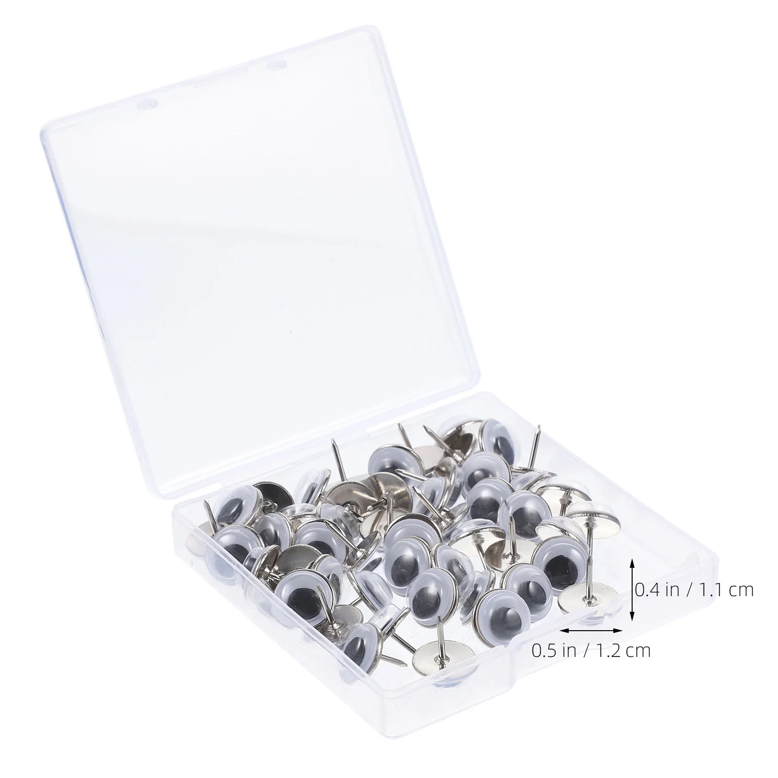 50 Pcs Ornamental Tacks Eye Shaped Pushpins Thumbtack Boxed Multi-function Portable Metal Household Stylish