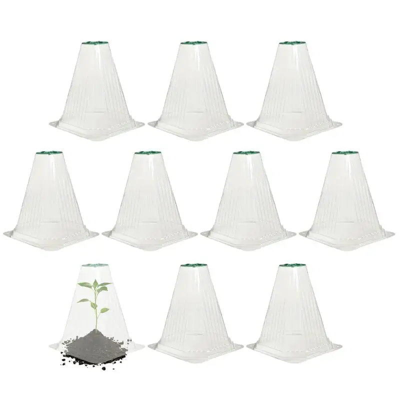 10PCS Garden Greenhouse Cloche Insulation cover with ventilation adjustment buckle Anti-insect anti-freeze Outdoor Supplies