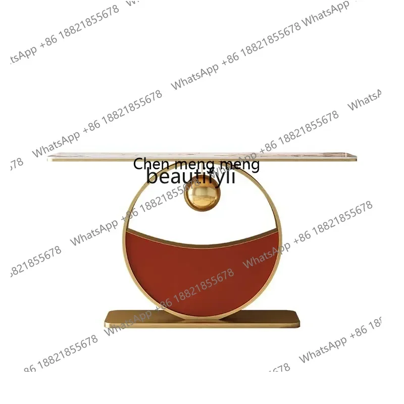 cn8350 LHY zq Home Console Tables Light Luxury Super Narrow Side View Table Simple Modern Art Minimalist Stone Plate Console