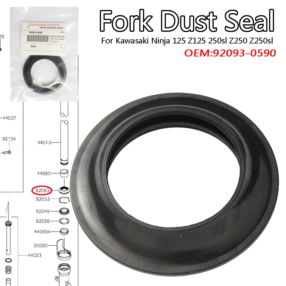 

Fork Dust Seal For Kawasaki Ninja 125 Z125 250sl Z250 Z250sl 92093-0590