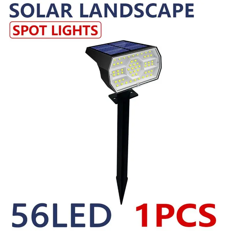 FAST-Solar Spot Light 56 LED Outdoor Solar Landscape Spotlights Waterproof 3 Modes Garden Light For Door Backyard Garage