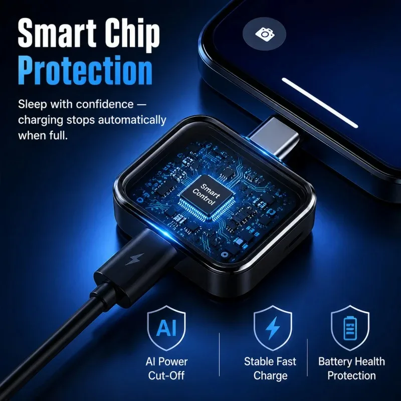 KEBIDUMEI Intelligence Full Charge Auto-Disconnect Charging Adapter 140W Fast Charge Safety Separator for Type-C Charge