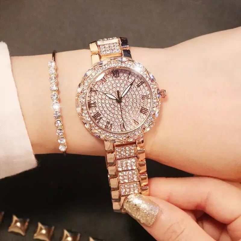 

Not Waterproof Luxury High-end Fashion Watch Women Wristwatch Accessories Glitter Diamond Quartz Watches שעון Gifts for Ladies