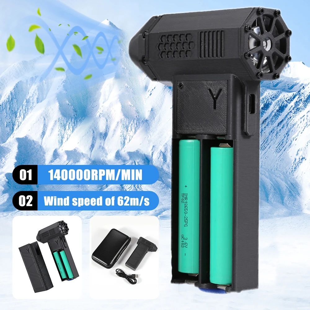 

140000RPM Powerful Snow Blower High-speed Duct Fan Mini Turbo Jet Fan Handheld Brushless Motor Electric Air Blower Car Dryer