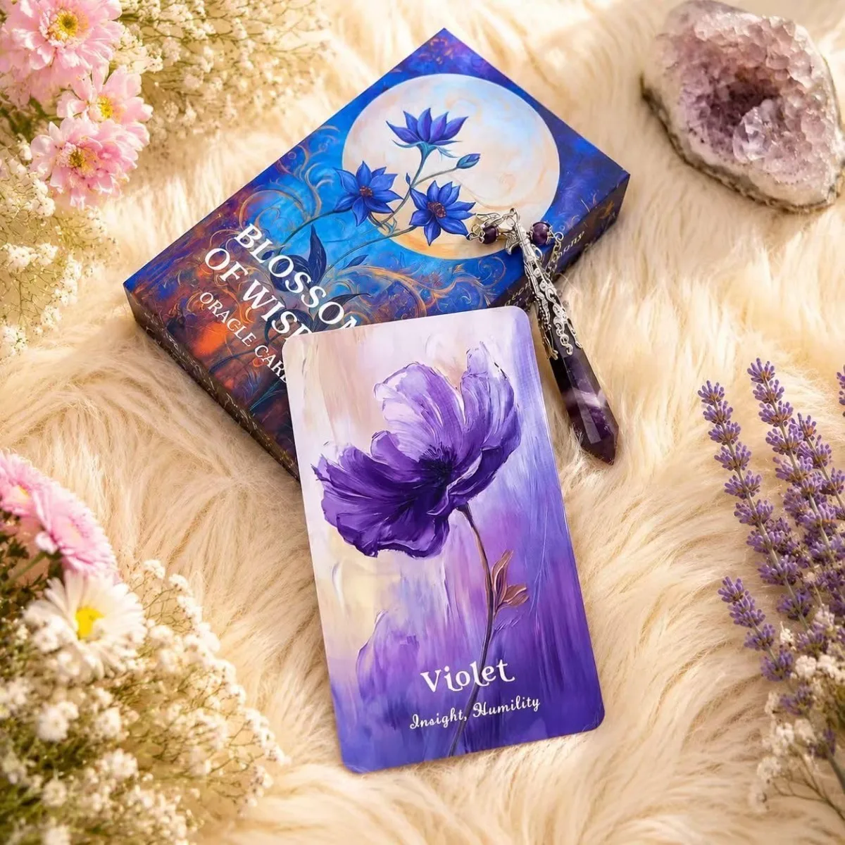 12*7cm Flower Wisdom Oracle Deck , Plant Spirit Oracle Cards for Beginners Psychological Insight, Nature Oracle 56 Pcs Cards