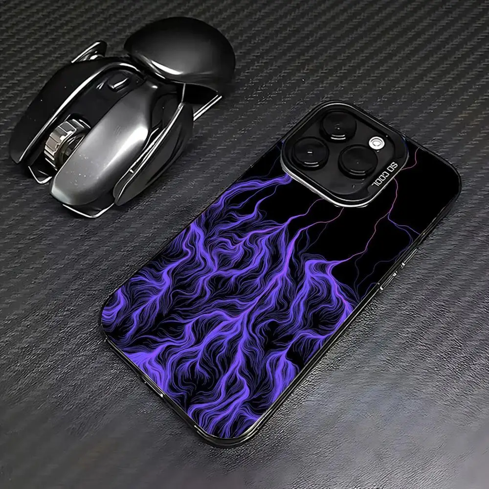 

Purple lightning Phone Case case for iPhone17 16 15 14 13 12 11 Pro/ Max/Plus shock-proof rear cover anti-fingerprint