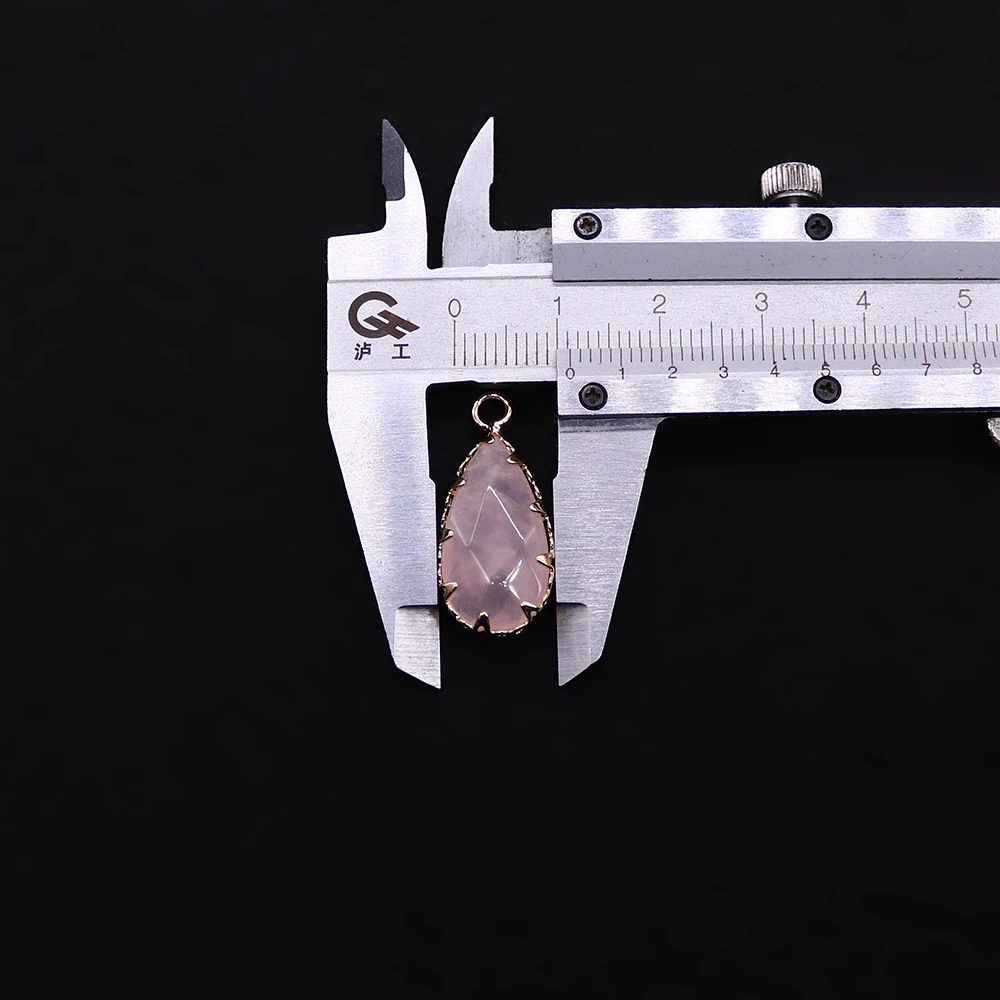 الإبداعية المتخصصة الحجر الطبيعي مصقول قطرة الماء على شكل قلادة مطلية بالذهب حواف مسننة ثقب واحد DIY بها بنفسك مجوهرات اكسسوارات #1