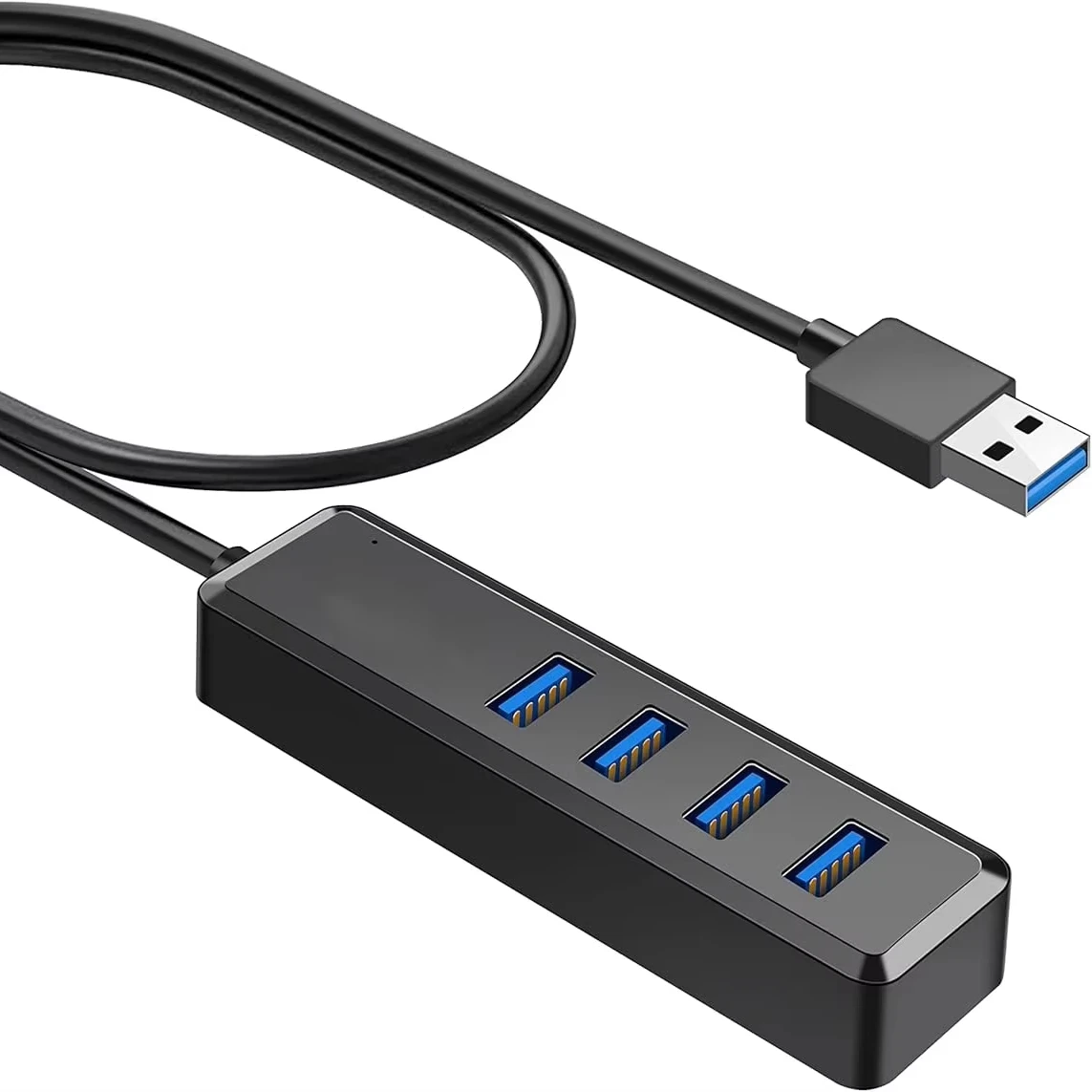 10 Buah Hub USB 3.0 4-Port Berkualitas dengan Kabel Ekstensi 1 Kaki Adaptor Ultra-tipis untuk MacBook Mac Pro Mac Mini IMac Surface Pro