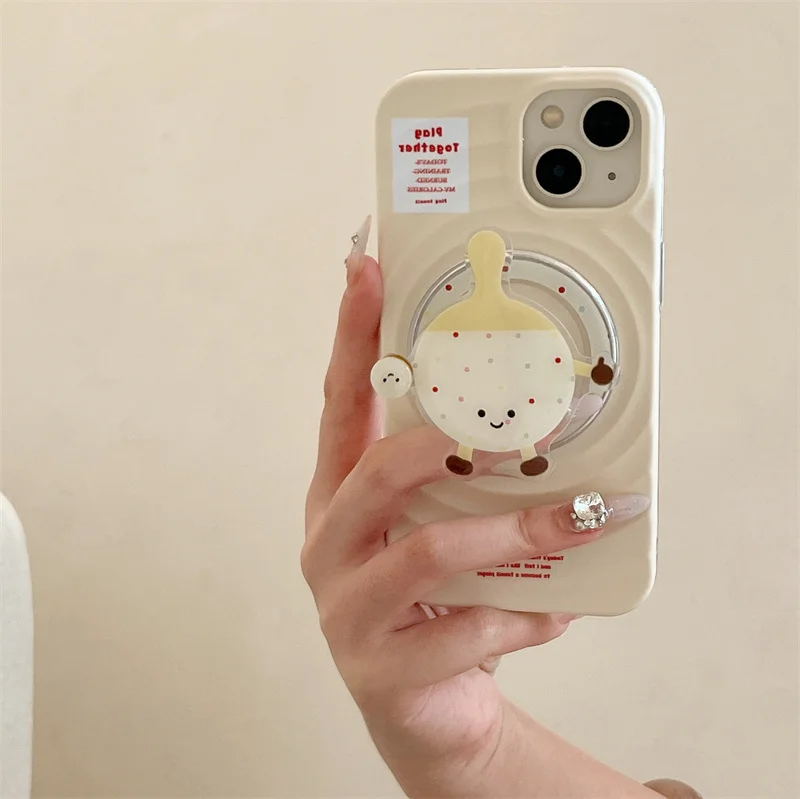 Creative Table tennis racket Magnetic Phone Case For iPhone 12 14 13 15 Pro Max Cover with Cute Magnetic Holder Case Fro14Pro 15